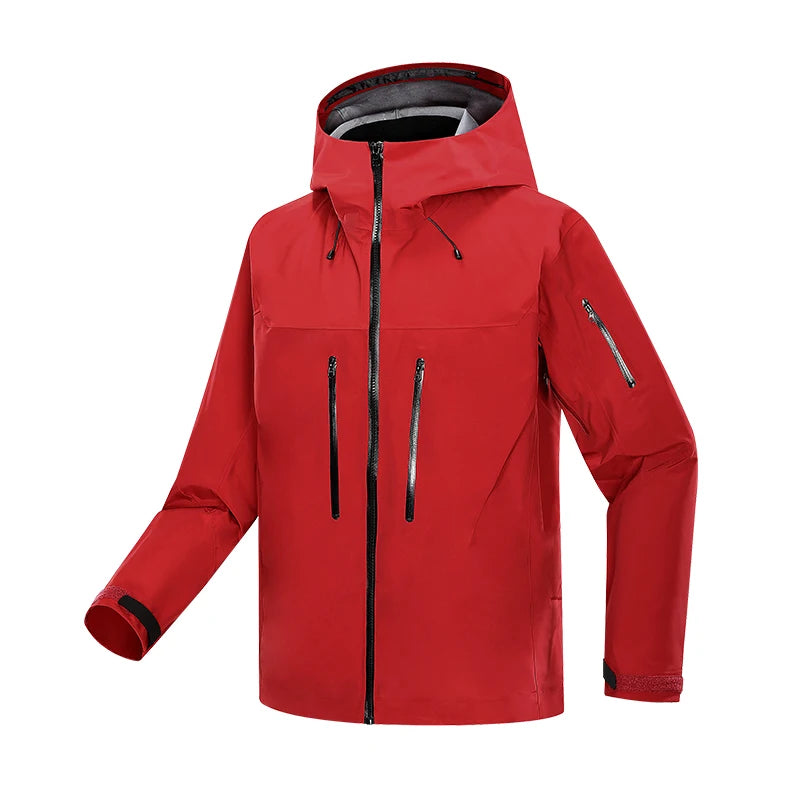 Men's Women's Hard Shell Bomber Ski Jackets Waterproof Breathable Windproof Yellow Sports Mountaineering Stand Zipper Autumn