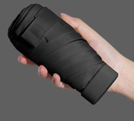Women's Portable Mini Folding Umbrella 50% UV Protection 60% Sun and Rain Dual Use 50% off Capsule Design for Travel