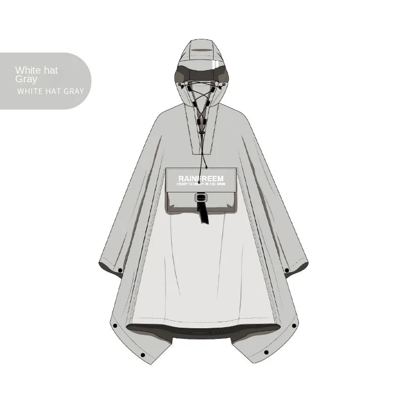 Qinfeiman Men and Women's Three-Layer Cloth Full-Body Rain-Proof for Poncho Waterproof Outdoor Riding Hiking Fishing Gear