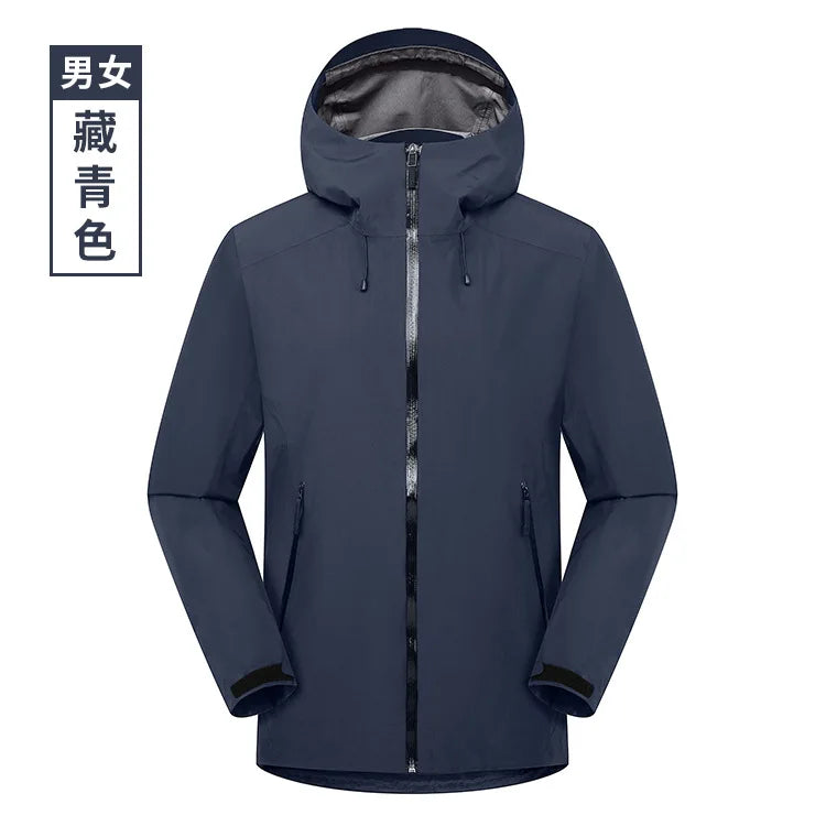 AOUNADA Softshell Waterproof Autumn Unisex Loose Fit Jacket with Zipper Closure for Skiing and Mountaineering