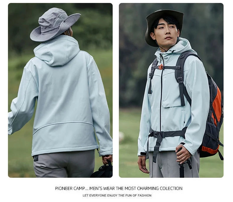 Men's Lightweight Stand Rain Jacket for Autumn Spring Breathable Hard Shell Coat Windproof 3D Embroidery Logo Zipper Outdoor