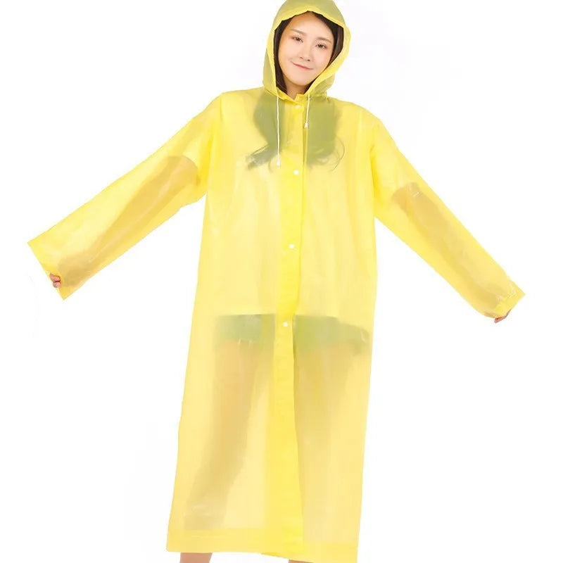 Unisex Adult Lightweight EVA PVC Rain Jacket Hooded for Poncho for Outdoor Hiking Survival Custom Vinyl Raincoat Waterproof