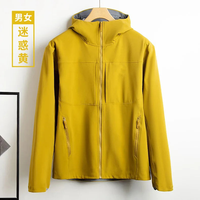 Unisex Fleeced Warm Jacket for Spring Autumn Soft Shell Nylon Canvas Cotton-Polyester Formal Sport Style Size XL Lightweight