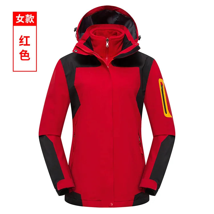 Two-Piece Three-In-One Outdoor Assault Clothing for Men Women Autumn Winter Polar Fleece Liner Waterproof Windproof Knitted