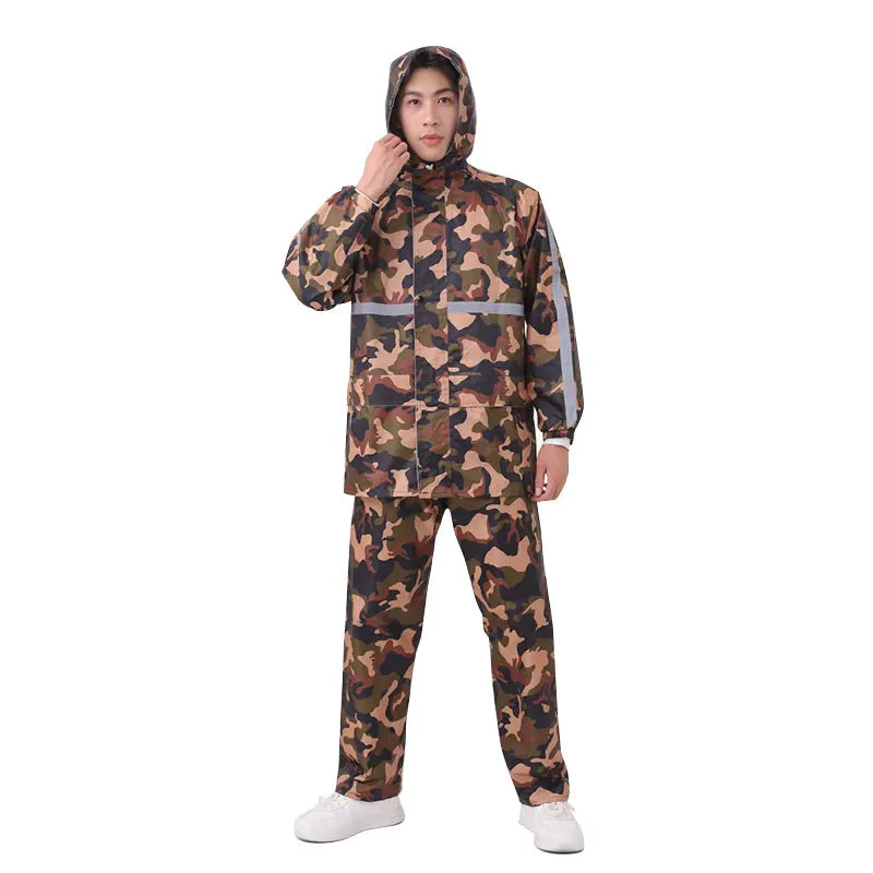 Men's Waterproof Cycling Jacket Custom Rainwear Suit With Logo Adult EVA Rain Coat Rain Suit for Outdoor Activities