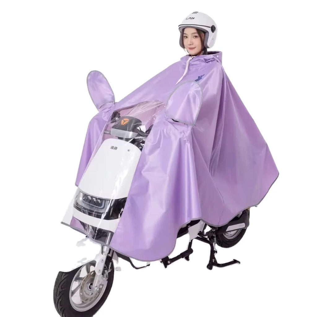 Modern Design Adult Ladies and Girls EVA Long Raincoat Backpack Waterproof Windproof for Outdoor Electric Bicycle