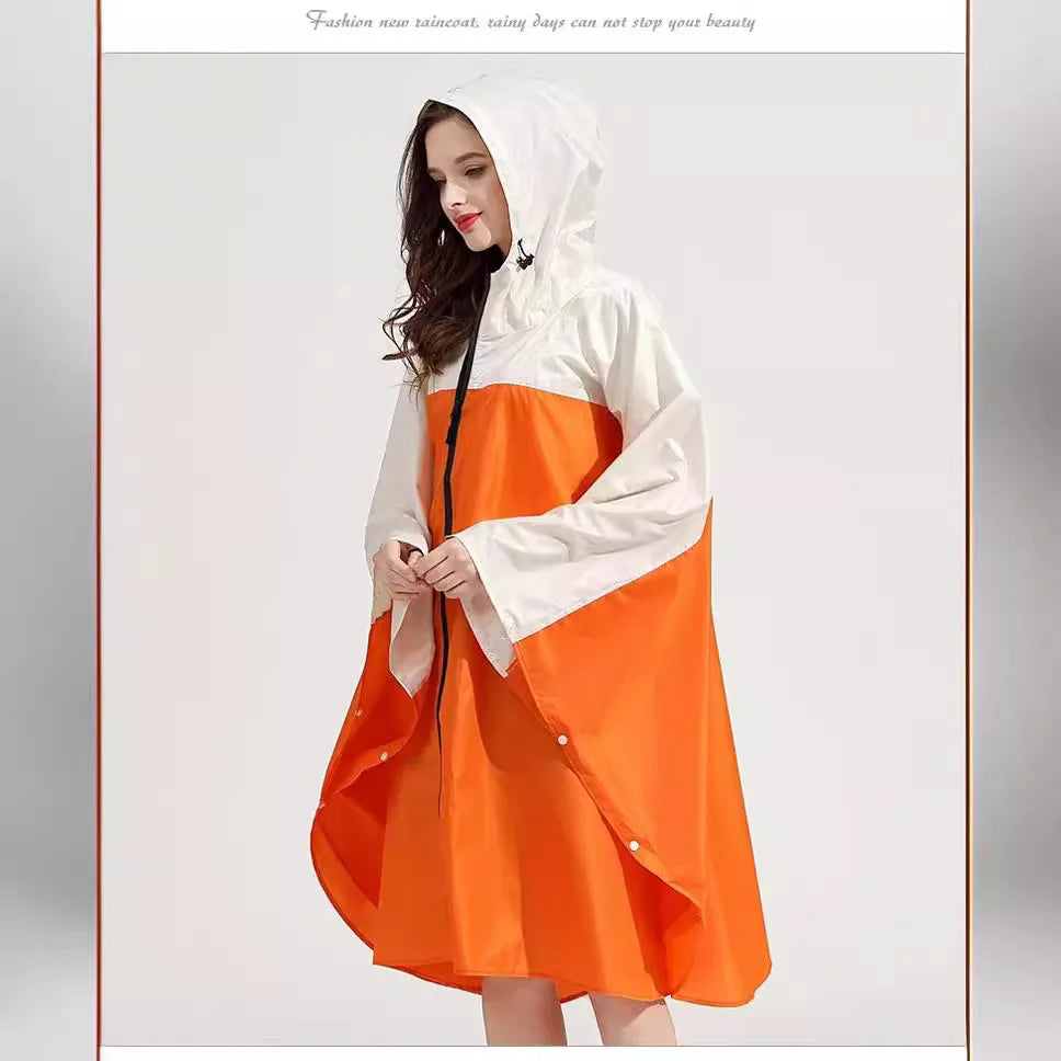 Fashionable Waterproof Cycling Rain Gear Emergency for Poncho for Hiking and Camping Survival Hooded Cloak