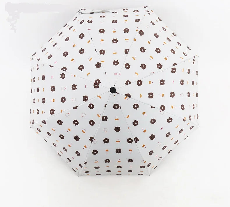 Fruit Series Fully-Automatic Adult Umbrella Sun Rain Protection Anti-Ultraviolet Pongee Material Black Coating Foldable Design