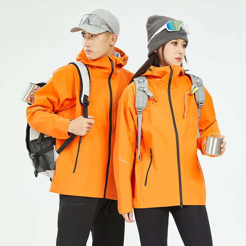 Hard Shell Jacket Unisex Autumn Outdoor Rainstorm-proof Waterproof Windproof Breathable Mountain Climbing