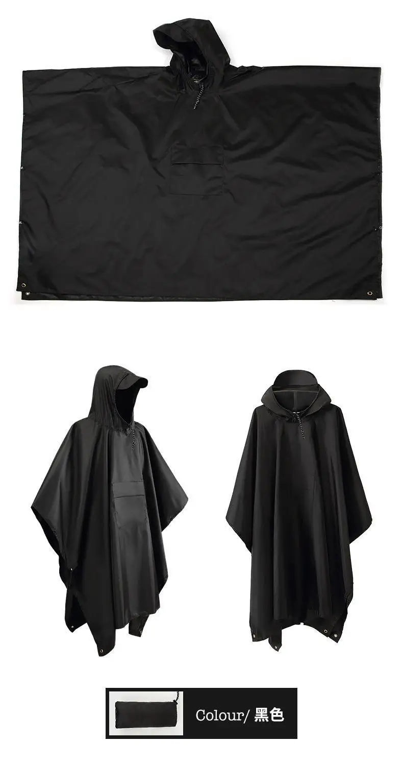 Hooded Rain Poncho for Adult With Pocket, Waterproof Lightweight Unisex Raincoat for Hiking Camping Emergency