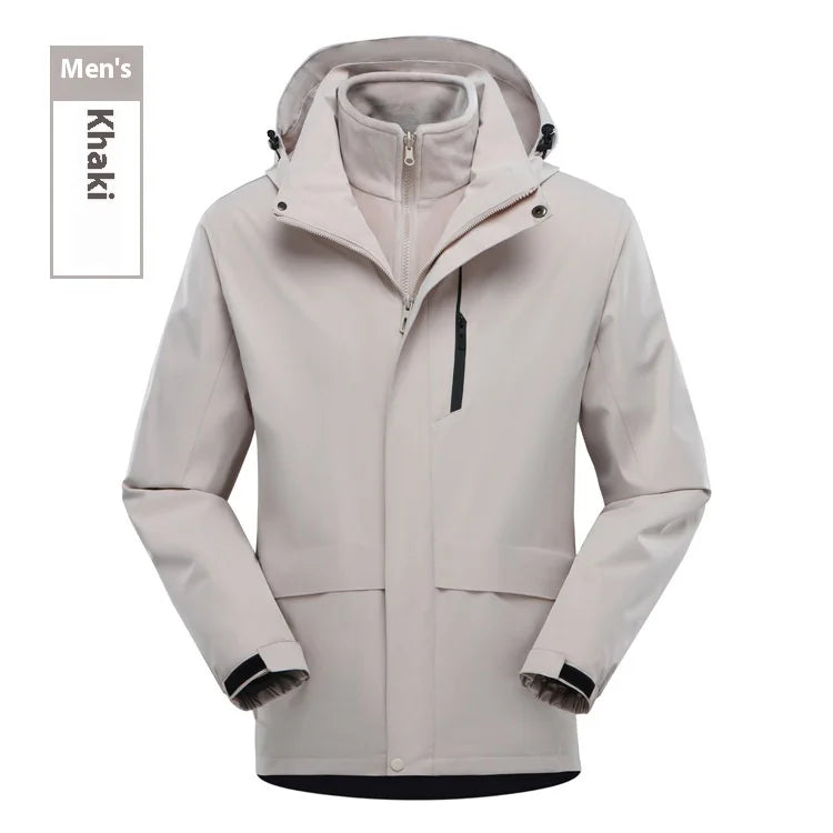Three-in-One Detachable Waterproof Windproof Climbing Warm Clothes for Men and Women New Outdoor Travel Camping Gear for Winter