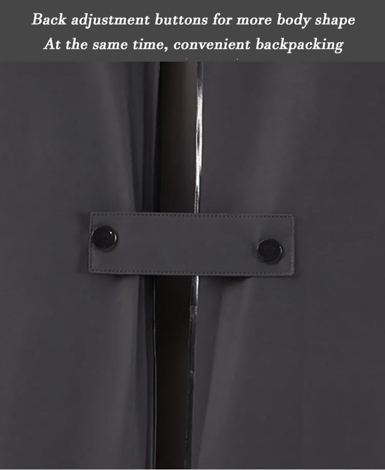 Adult Oversized Waterproof Raincoat With Backpack Long Thickened Poncho for Hiking Tours Windproof Breathable Soft Jacket Hood