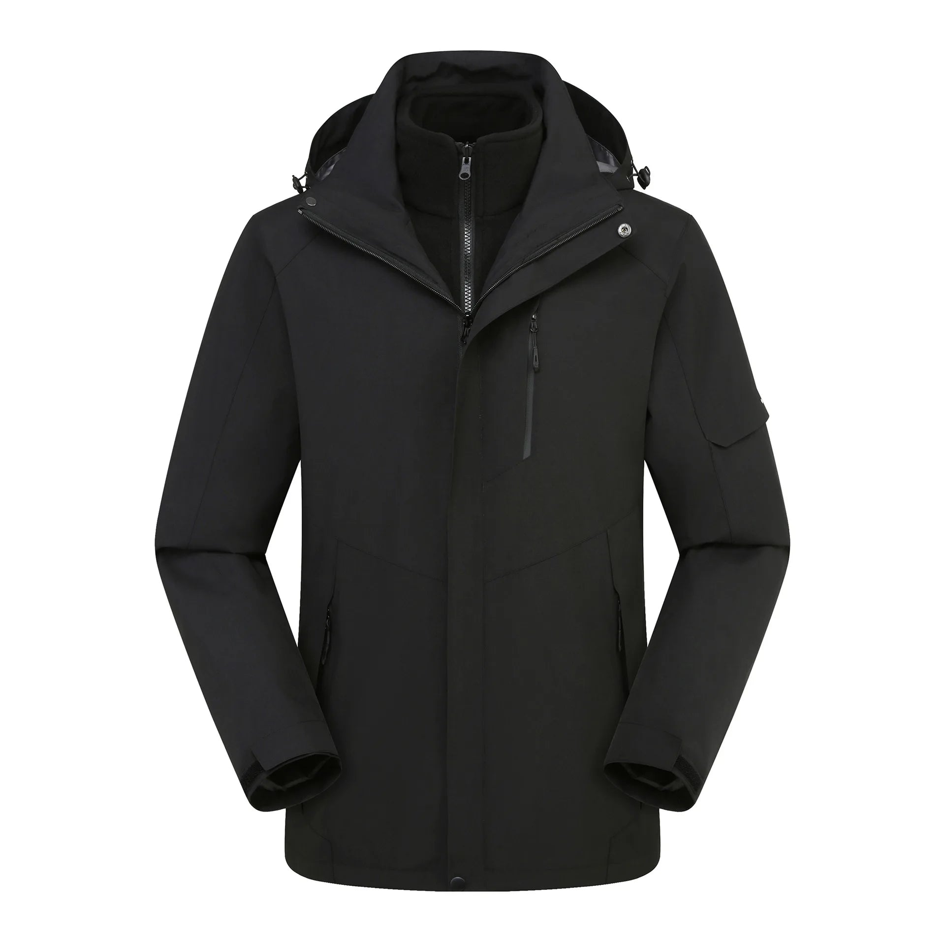 Outdoor Unisex Three-in-One Two-Piece Couple's Winter Solid Mountaineering Suit Jacket  Removable Waterproof Windproof Zipper