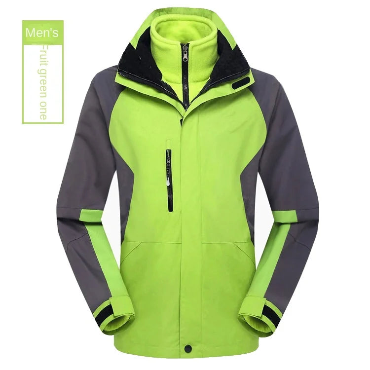Two-Piece Three-In-One Outdoor Assault Clothing for Men Women Fleece-Lined Waterproof Mountaineering Work Jacket Custom Hiking