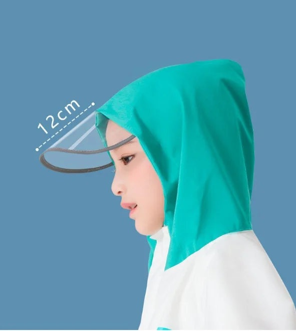 Children's Waterproof Rain Poncho Full Body Polyester Cartoon Style Raincoat Set for Boys Girls Primary School Student Rain Gear