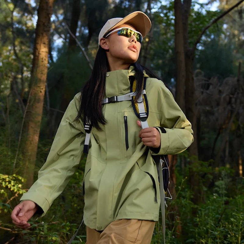 WAY Three-in-One Winter Overalls XL/3XL Size Solid Zipper Detachable Ski Coat Windproof Waterproof Warm Thickened Stand Collar