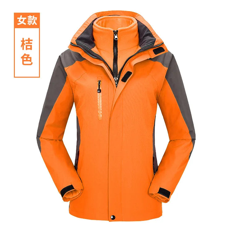 Two-Piece Three-In-One Outdoor Assault Clothing for Men Women Fleece-Lined Waterproof Mountaineering Work Jacket Custom Hiking