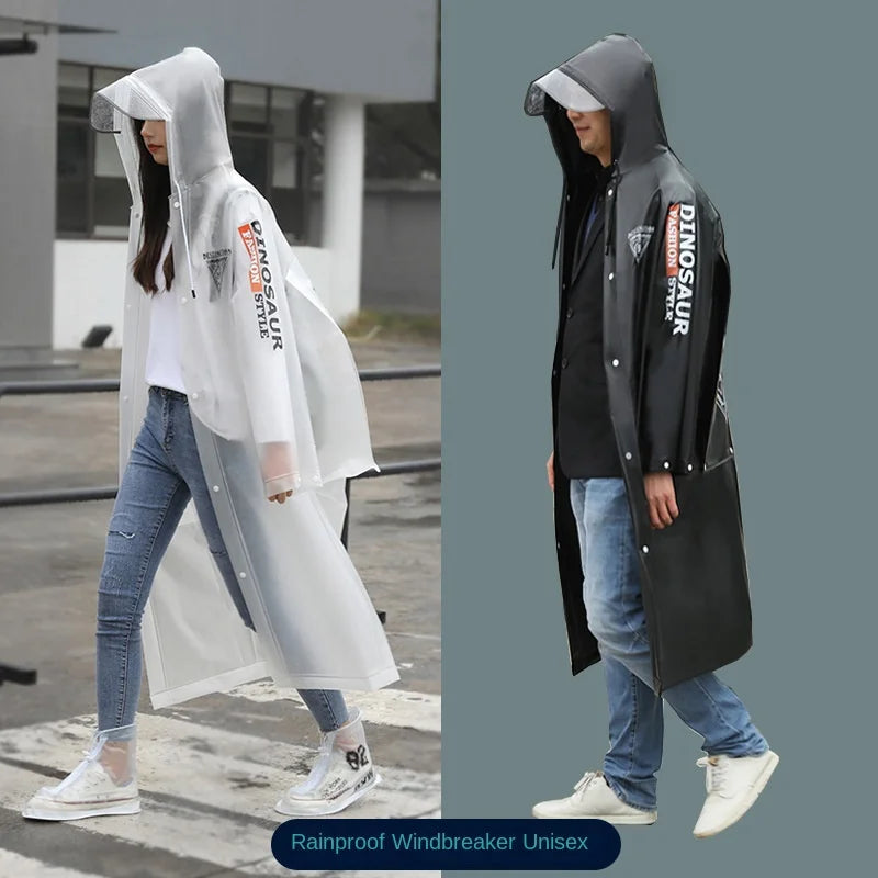 New Adult EVA Waterproof for Poncho Raincoat with Free Size for School Hiking Travel-Student Men's and Women's Backpack Raincoat