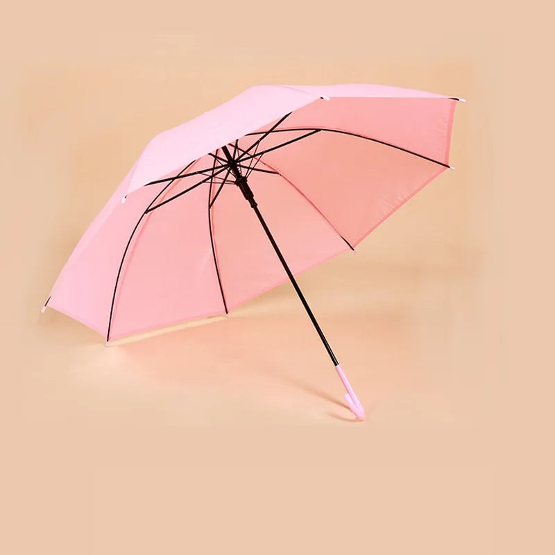 Factory Price Stock Rainbow Umbrella Transparent Long J Handle Promotion Giveway Advertisement Gift Matte Black PVC Umbrella