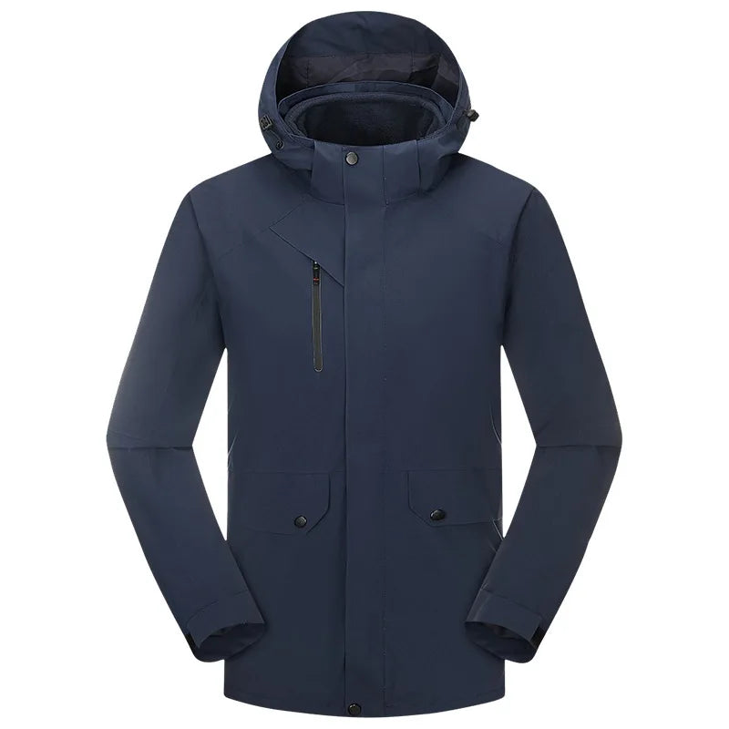 New Style Unisex Windproof Waterproof Three-in-One Detachable Outdoor Fleece-Lined Warm Winter Jacket