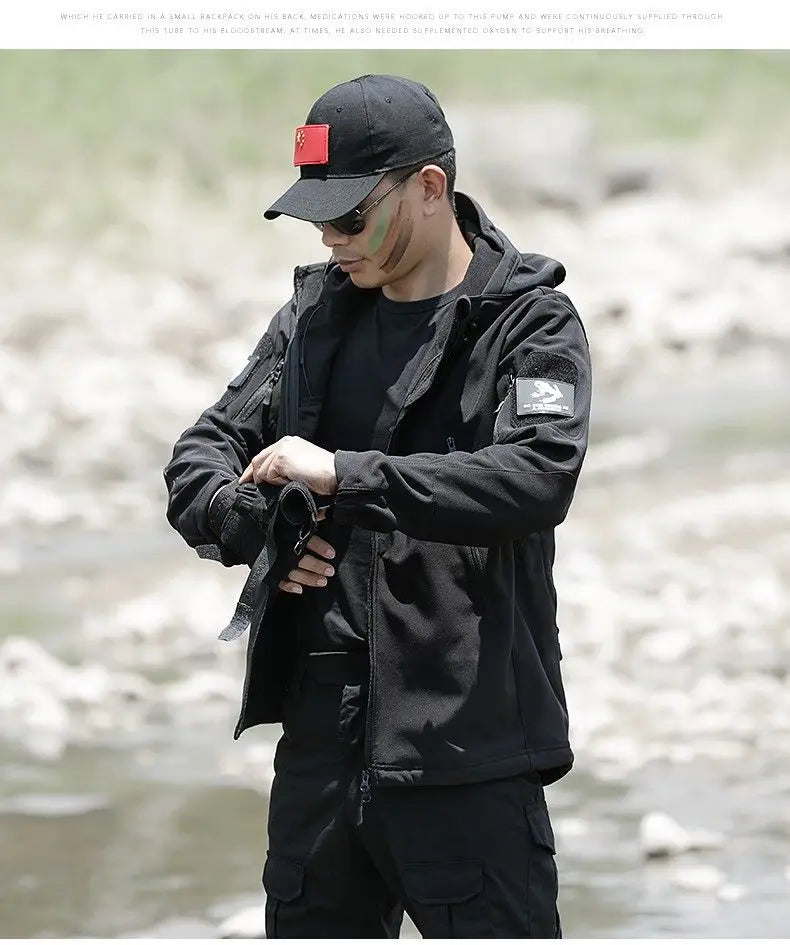 Men's Lightweight Winter Jacket Breathable Waterproof Windproof White Duck Camouflage Hoodie Fall Hiking Uniform Made Polyester