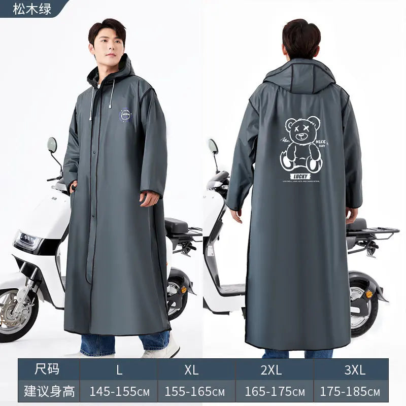 2023 New Adult Raincoat for Men Women Long Full-Body Anti-Rainstorm Single-Person Electric Bicycle Bike for Camping Logo