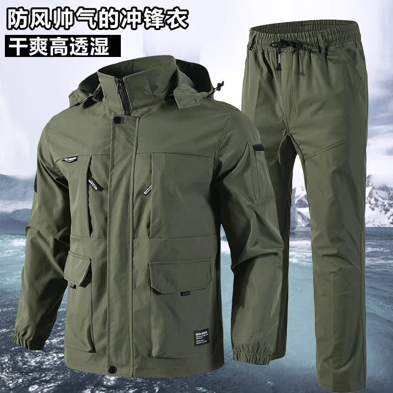 Autumn Jacket Men's Outdoor Casual Work Clothes Labor Protection Windproof Wear-resistant Dirt-resistant Jacket