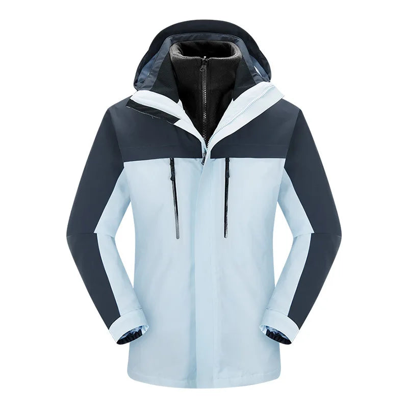 Custom Three-in-one Custom Polar Fleece Liner Autumn Winter Coat Outdoor Camping Waterproof Windproof Zipper Stand