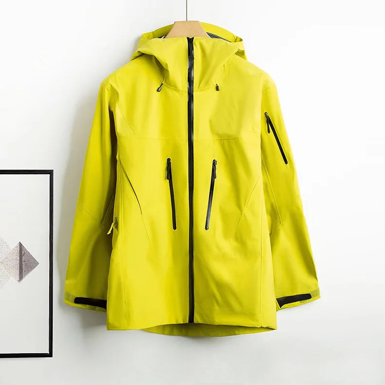 Wholesale Unisex 3 in 1 Laminated Waterproof Windproof Breathable Hard Shell Jacket Camping Hiking Fabric Hooded Stand Printed