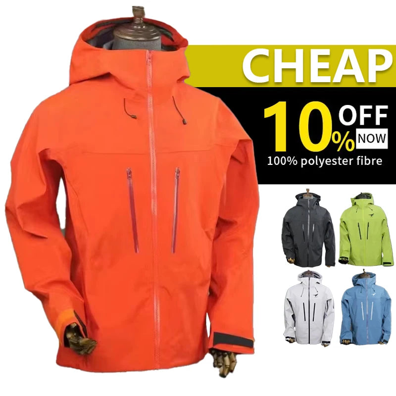 Wholesale Polyester Outdoor Windbreaker Jacket Breathable Men's Rain Coats Custom Printed Windproof Hooded Rain Jacket for Men