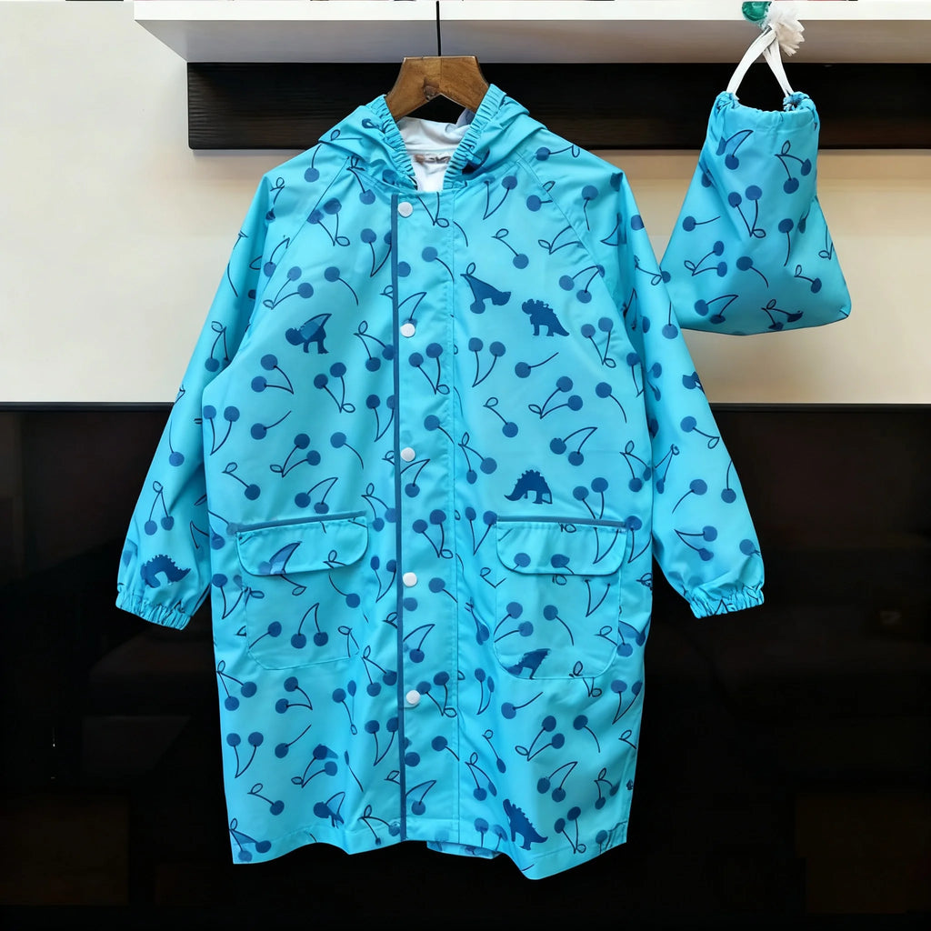 Waterproof Raincoat with Cartoon Print Durable Rain Gear for Outdoor Activities-Hiking Riding for Boys Girls School Reusable