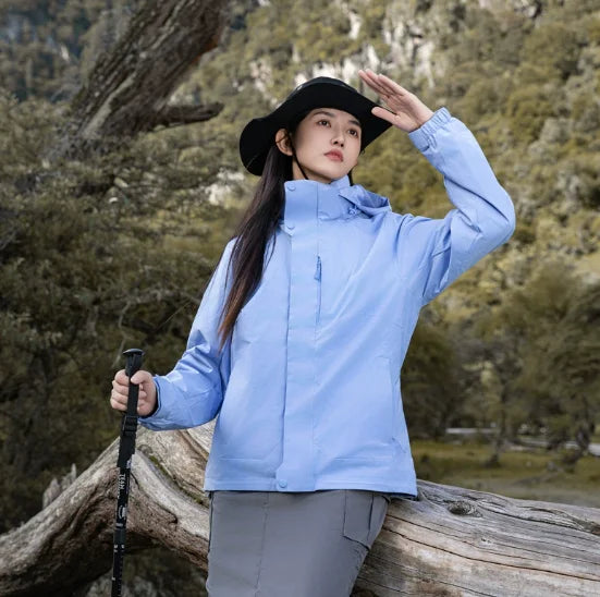Men's and Women's Three in One Outdoor Hard Shell Jacket, High-end Windproof and Waterproof Hiking and Mountaineering Jacket
