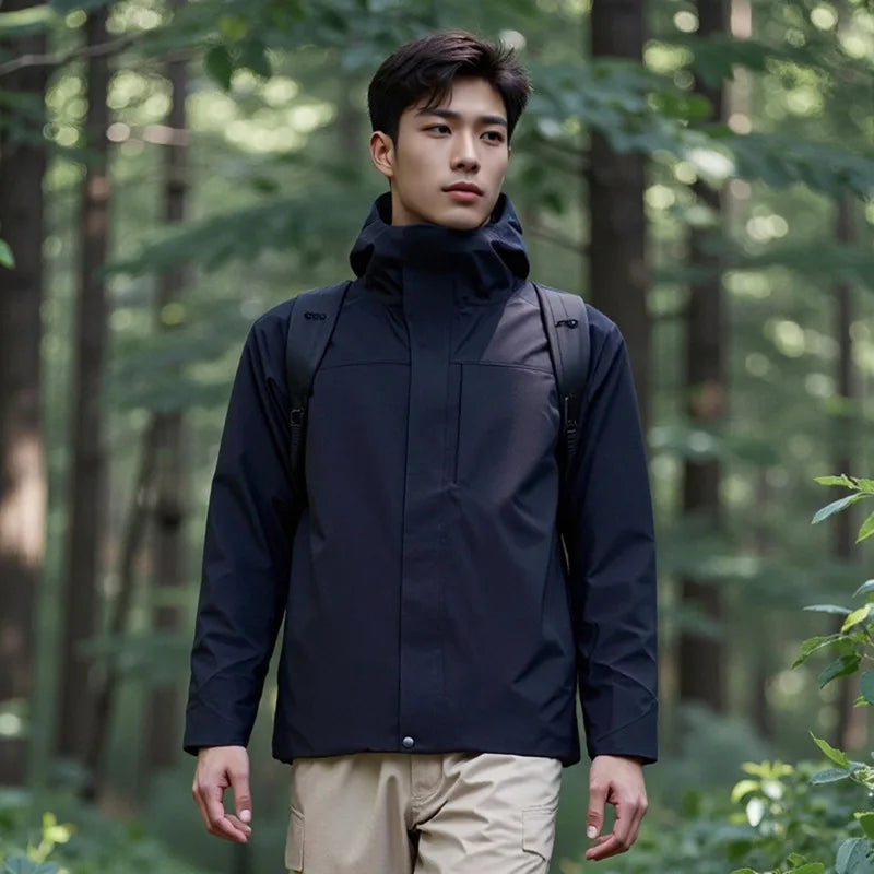 New  Men's Women's Winter Cotton-Padded Jacket Stand Wind-Proof Water-Splashing Features Zipper Warm Casual for Outdoor