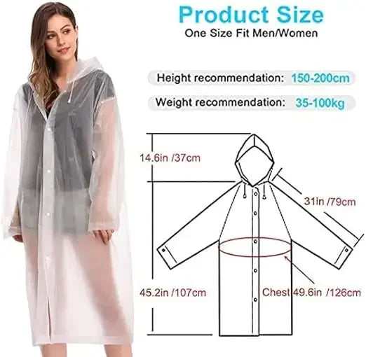 OEM Waterproof EVA Raincoat Poncho for Adults Reusable Windproof Packable Rain Jackets With Hood Drawstring Rainwear Men Women