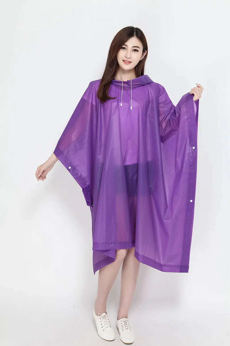 EVA Adult Waterproof Rain Jacket for Women Custom Logo Windproof Raincoat With One Pocket Poncho Style