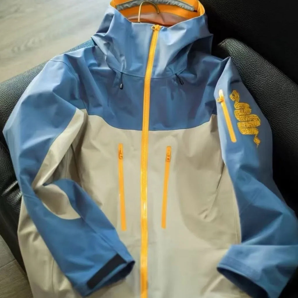 Year Snake Limited Edition Jacket Same Style Outdoor Waterproof Windbreaker Gold Python Canvas Plain Dyed
