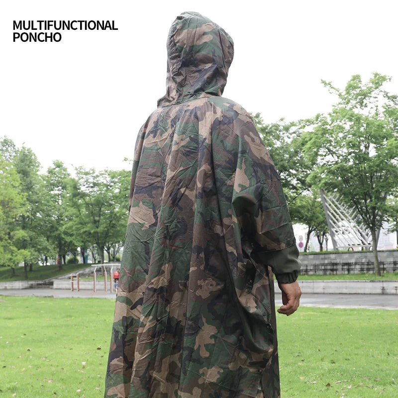 Fashion Waterproof  Full-Printed Three-in-One Variable Canopy Adults Travel Hiking Single-Person Rainwear Custom  Logo Raincoat