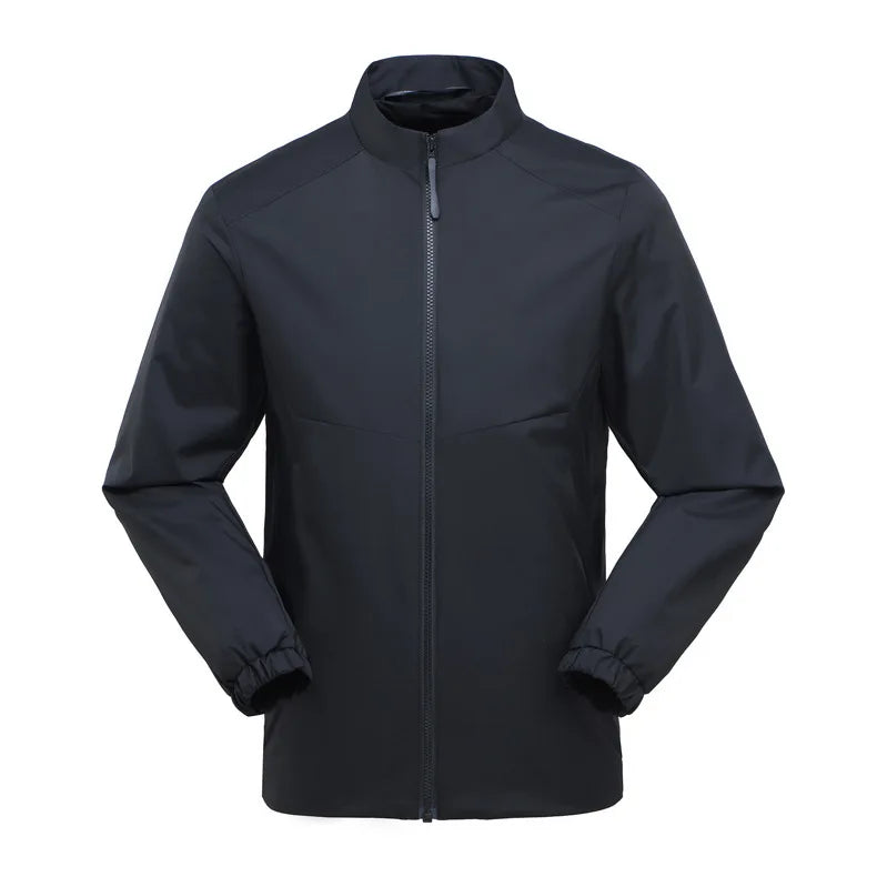 New Arrival Men's Business Jacket Waterproof Windproof Single Layer Collar for Spring Autumn Outdoor Activities Travel Camping
