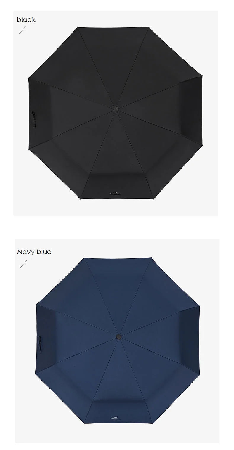 UPF50+ 3-Fold Anti UV Rain Umbrella Windproof Stylish Adults Travel Sunny Rainy Day Contemporary Design Plastic Fabric Box