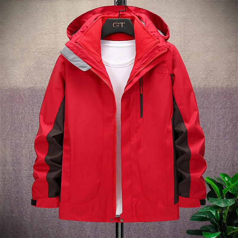 Men's Women's Outdoor Sports Waterproof Warm Coat Two-Piece Three-In-One Casual Style Stand Can Be Customized Printed Logo
