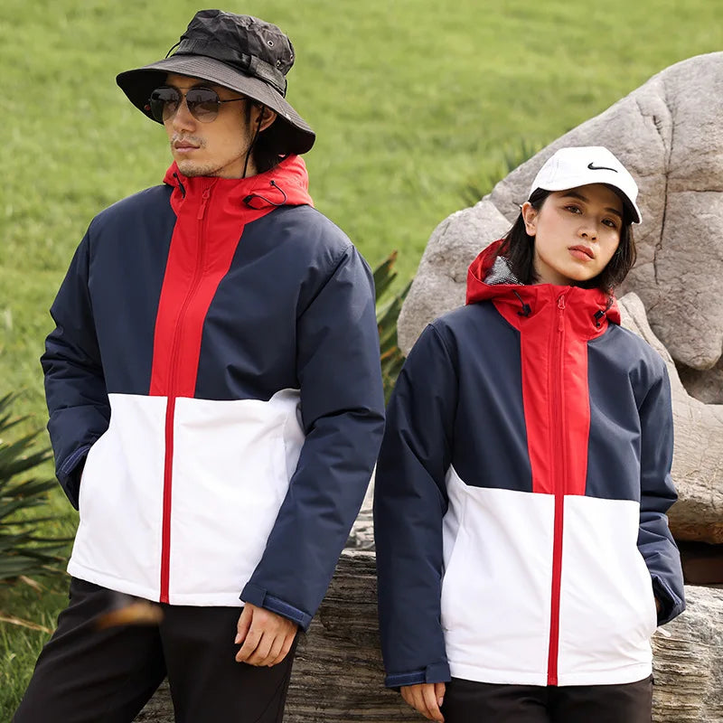 New Style Breathable Windproof and Waterproof Hooded Varsity Jacket for Autumn Winter Can Add Corporate Logo for Outdoor Wear