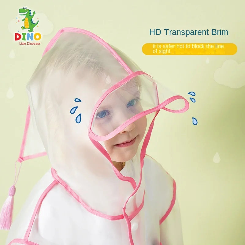 Small Dinosaur Cartoon Raincoat for Primary School & Kindergarten Kids EVA & PU Material Wholesale for Boys & Girls