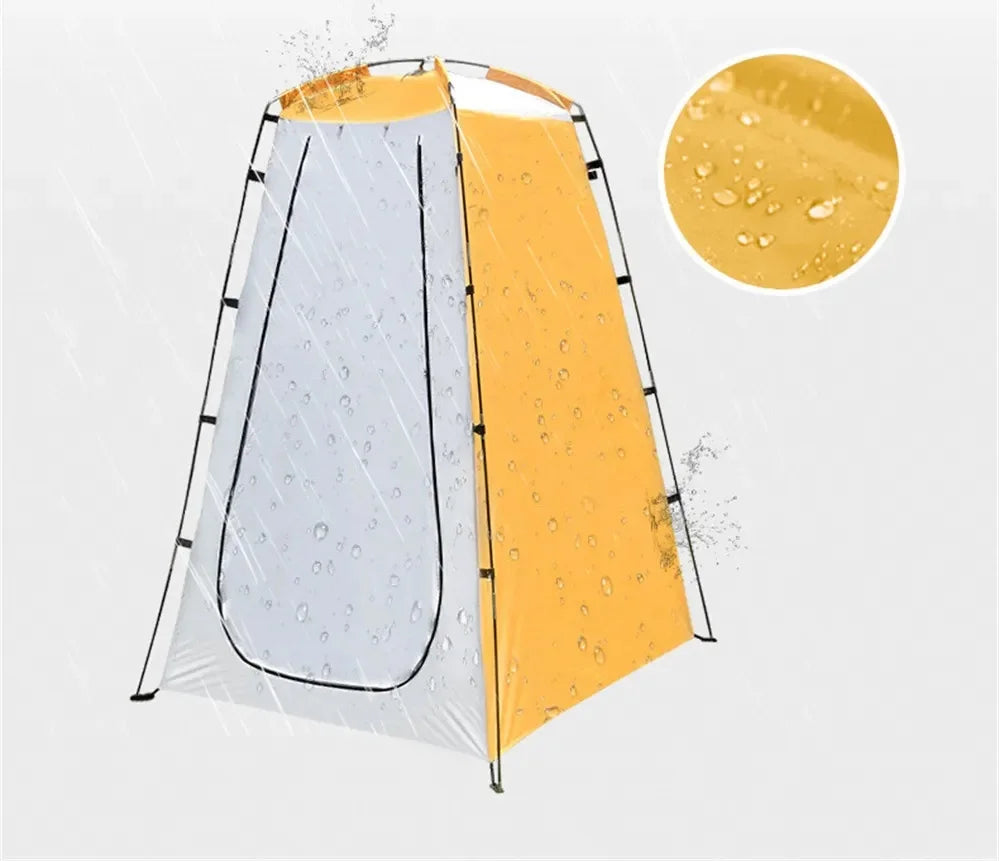 Portable Single-Layer Outdoor Travel Privacy Shower Tent Waterproof Oxford Fabric Fiberglass Spacious Dressing Changing Camping