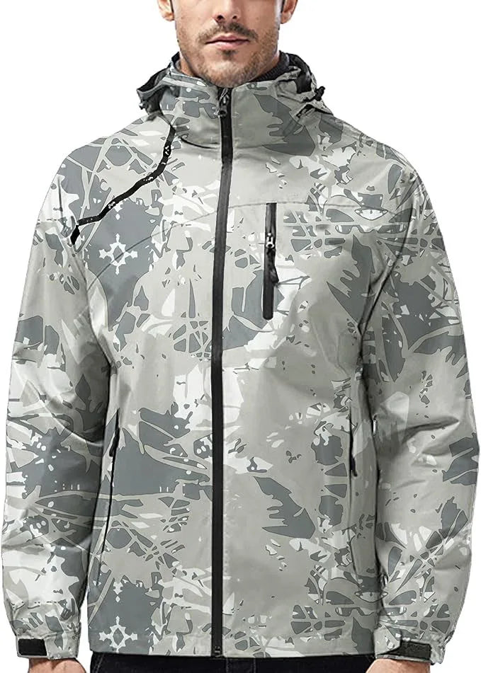 Lightweight Polyester Rainwear Men Waterproof Windproof Hooded Jacket Hiking Cycling Travel Customizable Size Logo Decoration