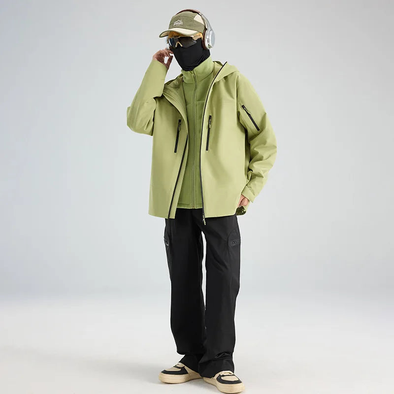 High Quality Waterproof Hard Shell Rain Jacket Unisex Windproof Outdoor Climbing Stand Collar Zipper 3XL Motorcycle Riding