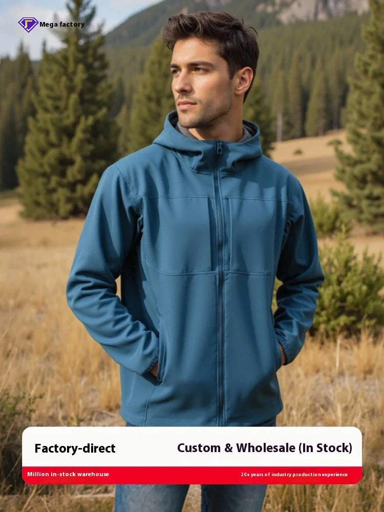 Winter Outdoor Soft Shell Windproof Waterproof Warm Men's Women's Mountaineering Hiking Heat Sealing  100% Polyester Jacket