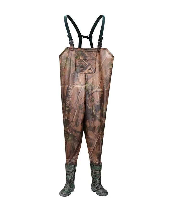 Adult PVC Fisherman Fishing Waders With Boots XXXL Size Plastic Rain Jacket for Hiking Includes Waist Jip Waders