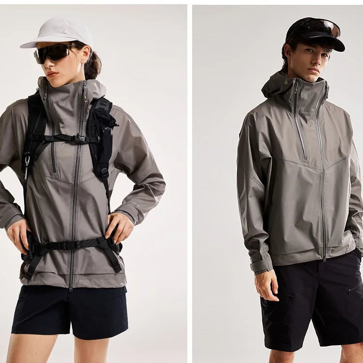 New Lightweight Single-layer Winter Thin Stand Collar Waterproof for WindStopper Unisex Loose Fit Jacket