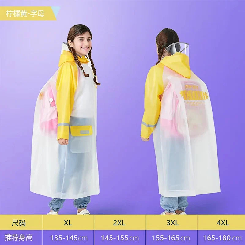 Factory  High Quality Thickened EVA Waterproof Kids Poncho Cartoon Rain Coat for School Children