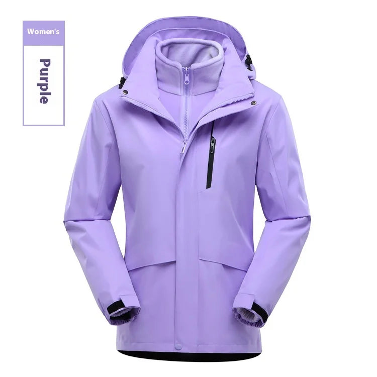 Three-in-One Detachable Waterproof Windproof Climbing Warm Clothes for Men and Women New Outdoor Travel Camping Gear for Winter